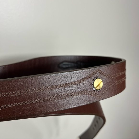 James Culver Handmade Tubac Nickel Clavo Leather Belt Western Cowboy Brown